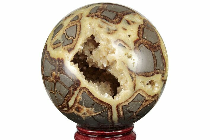 Crystal Filled, Polished Septarian Sphere - Utah #188894